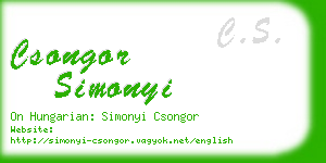 csongor simonyi business card